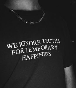 We ignore temporary truths black short sleeve tee shirt – KYC Vintage