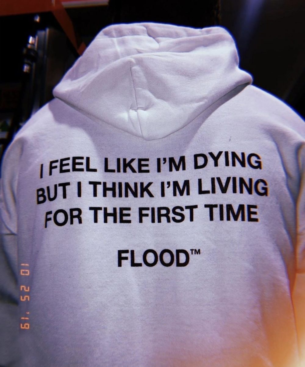 Flood Living Hoodie White Kyc Vintage